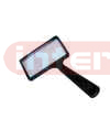 Magnifier,  Plastic frame and handle, black, rectangle